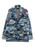 Alanui fringed patterned cardigan - Blue