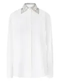 Genny crystal embellished-collar shirt - White