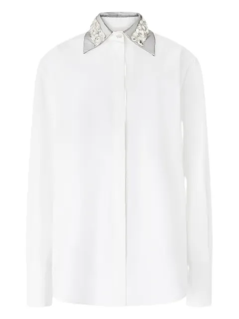 Genny crystal embellished-collar shirt