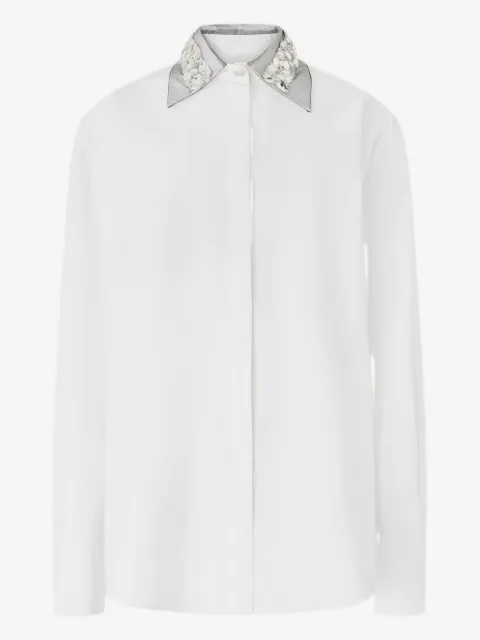 Genny crystal embellished-collar shirt