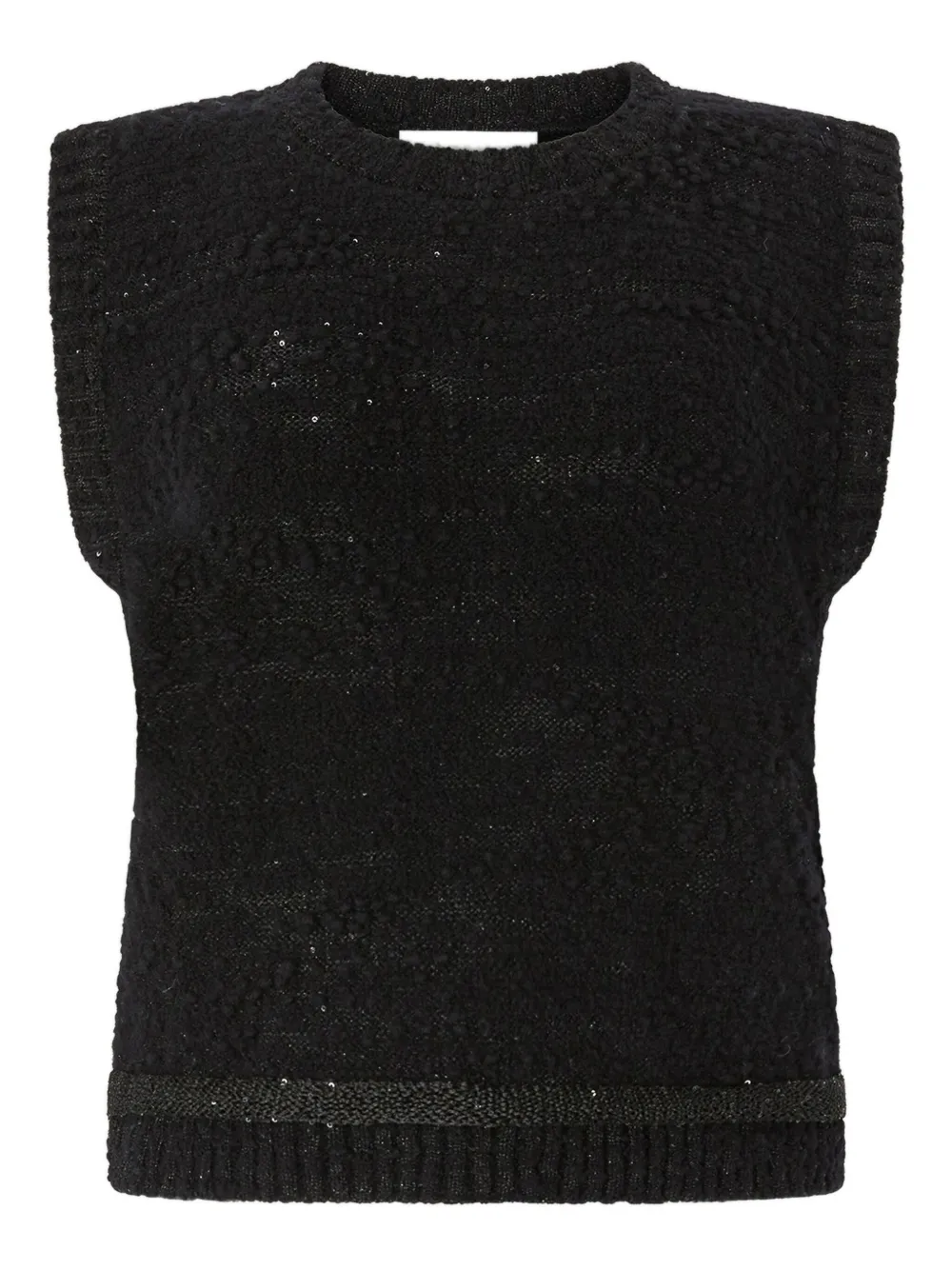 Genny sequin-embellished vest - ブラック Genny sequin-embellished vest - ブラック