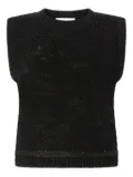 Genny sequin-embellished vest - Black