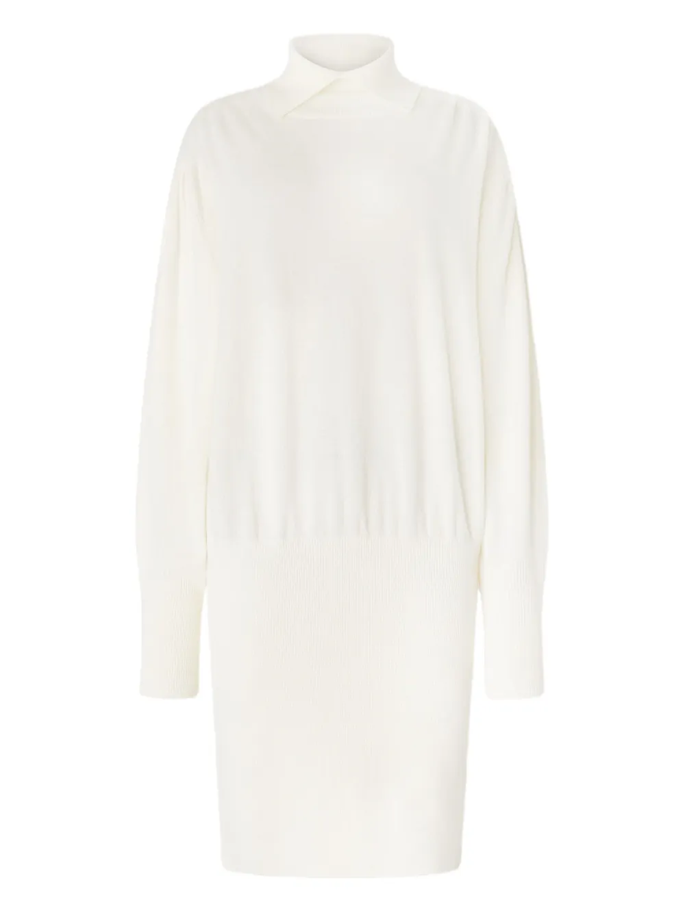 Genny high-neck long-sleeve dress Wit