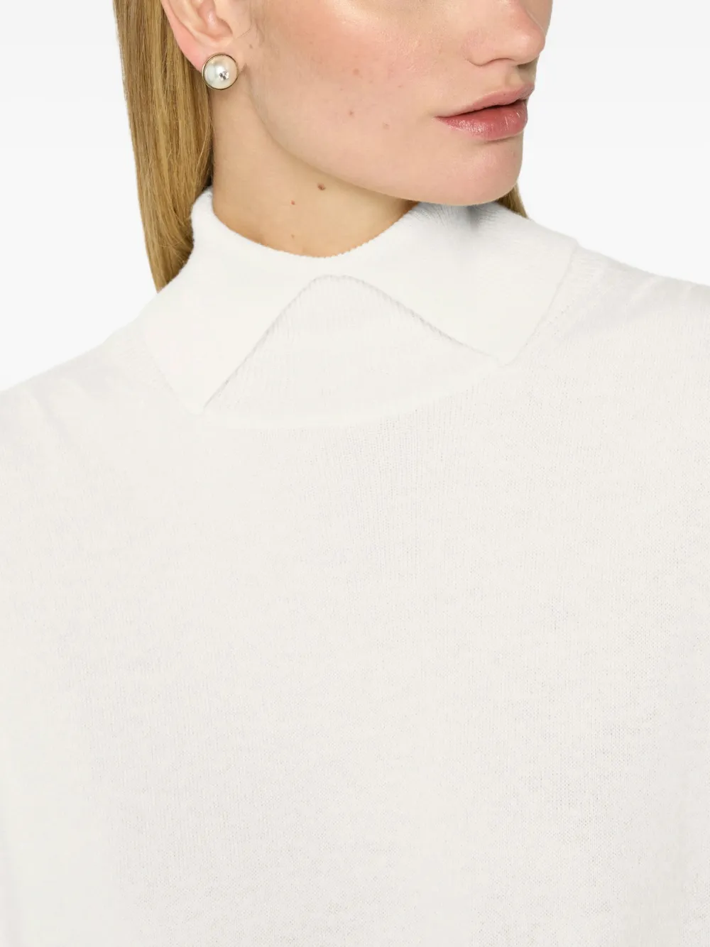 Genny high-neck long-sleeve dress Wit