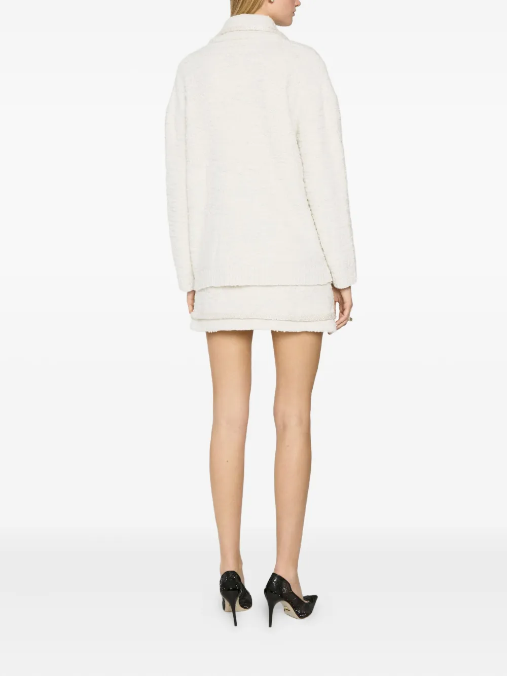 Genny embellished double-breasted jacket Wit