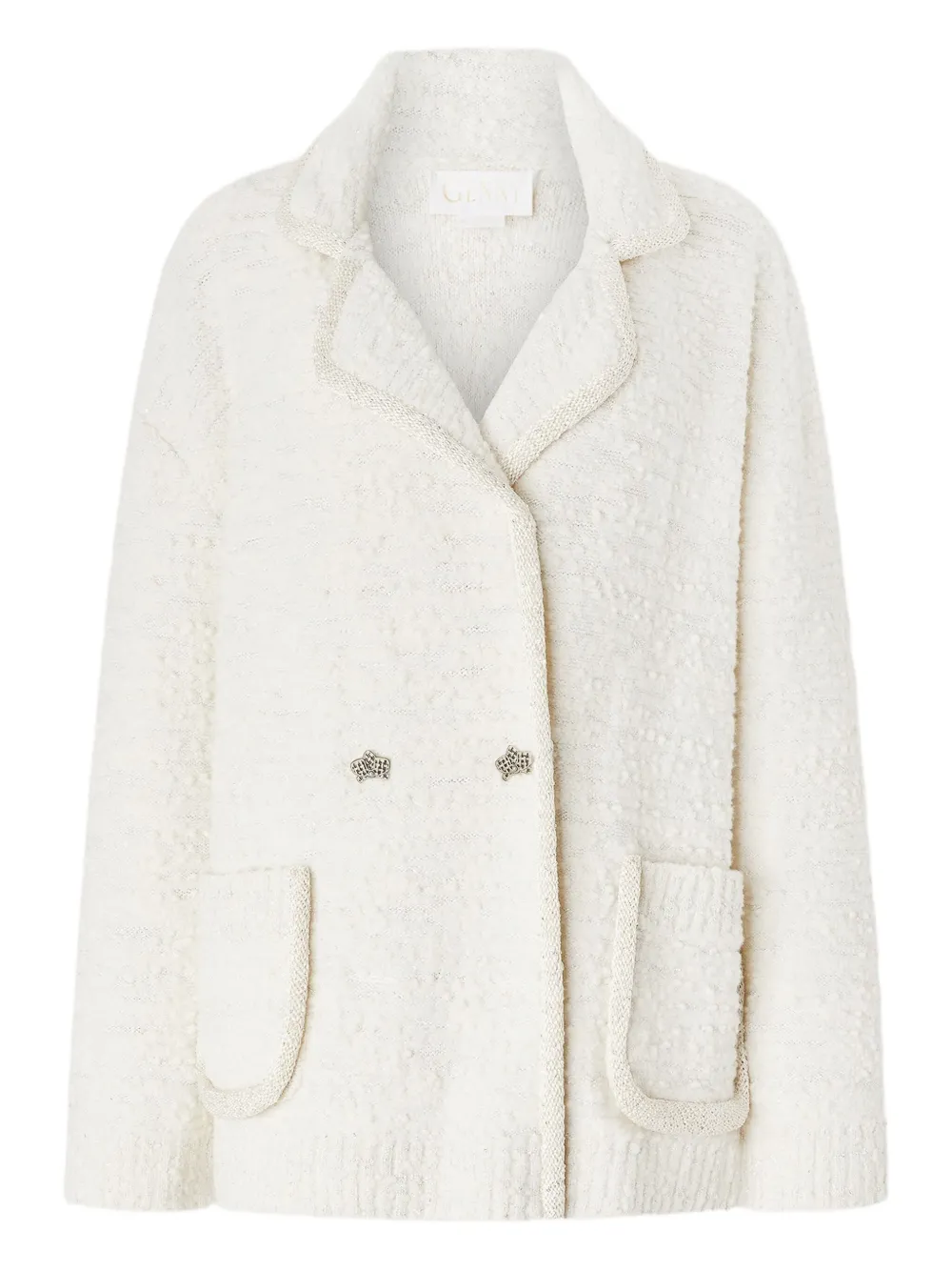 Genny embellished double-breasted jacket Wit