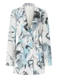 Genny Anversa Jungle floral-print belted blazer - White