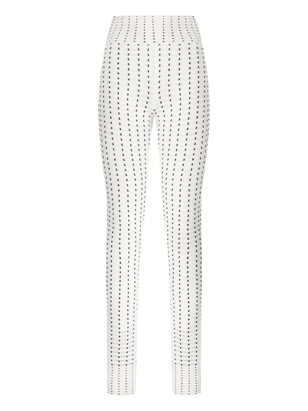Genny grid-pattern leggings Wit