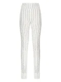 Genny grid-pattern leggings - White
