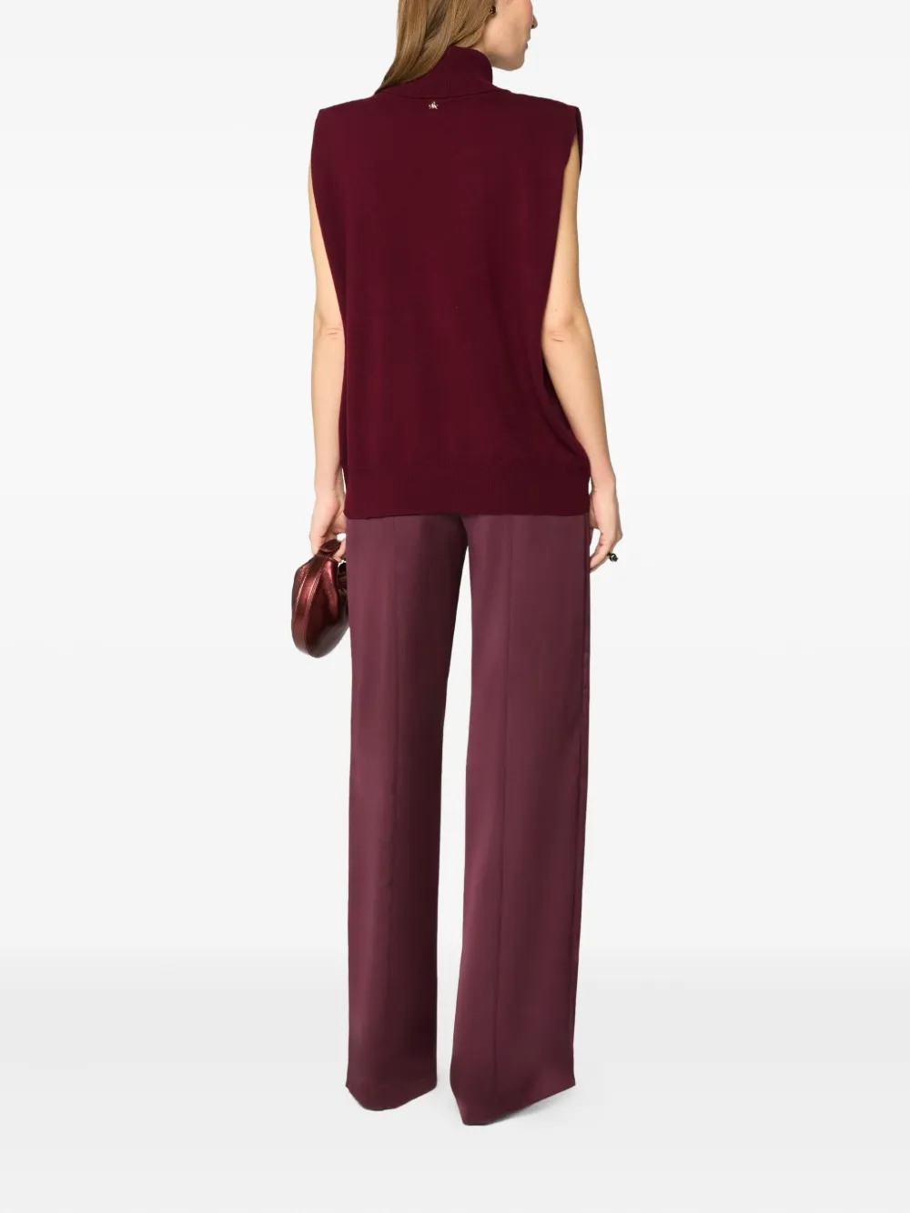 Genny high-neck vest Rood