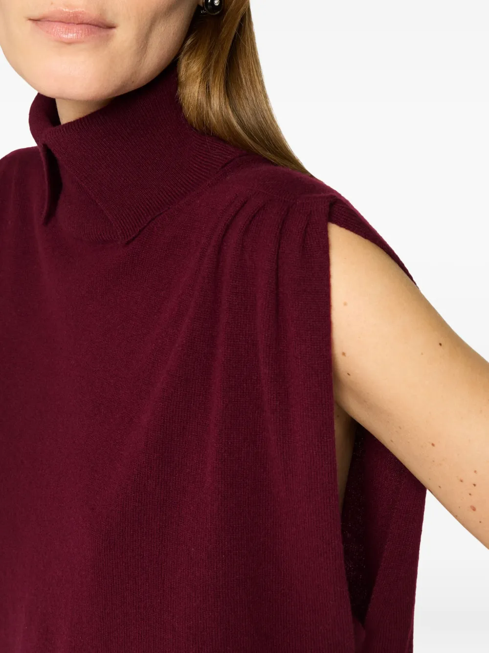 Genny high-neck vest Rood
