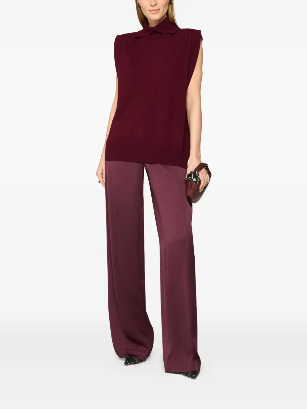 Genny high-neck vest Rood