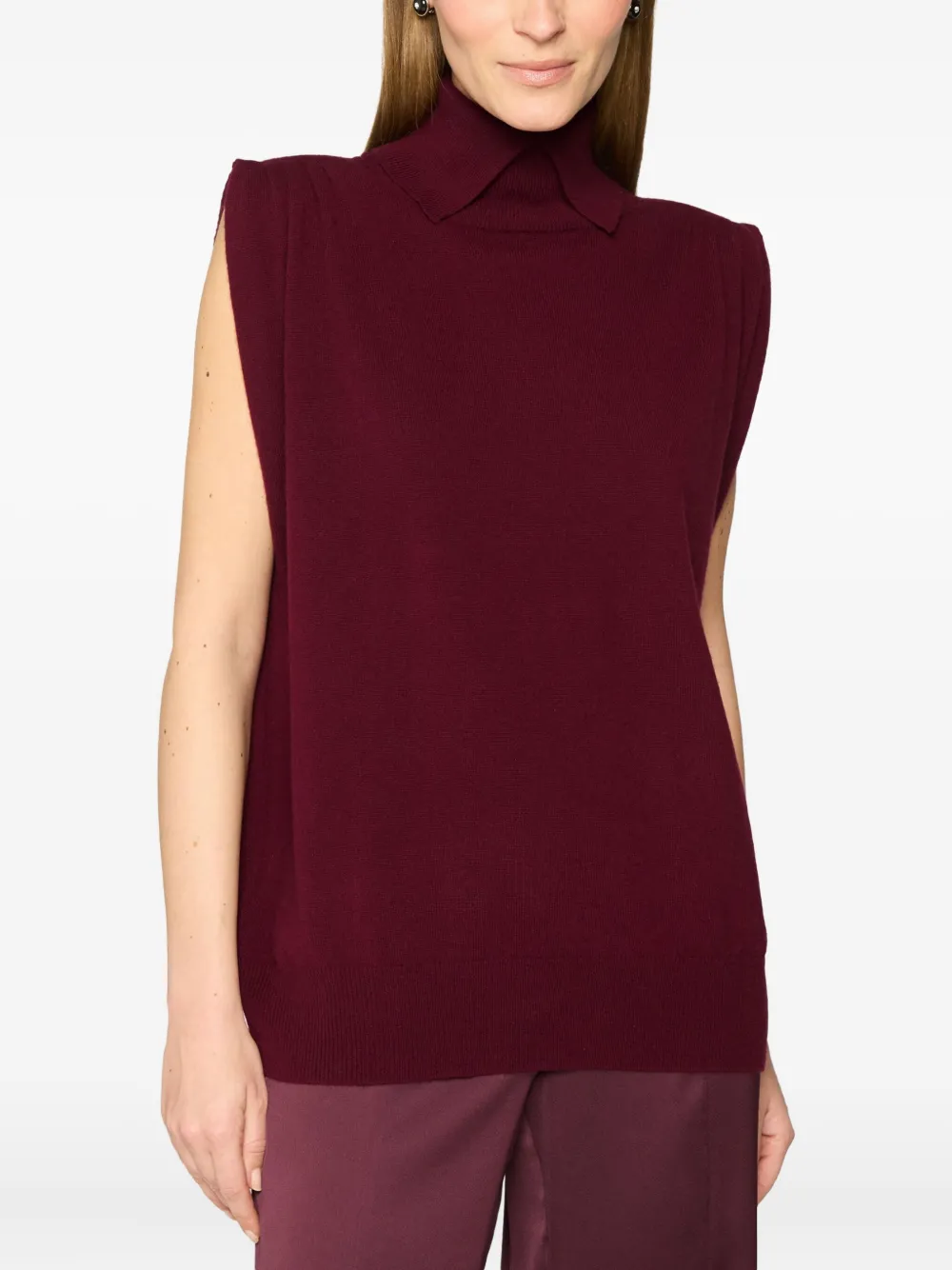 Genny high-neck vest Rood