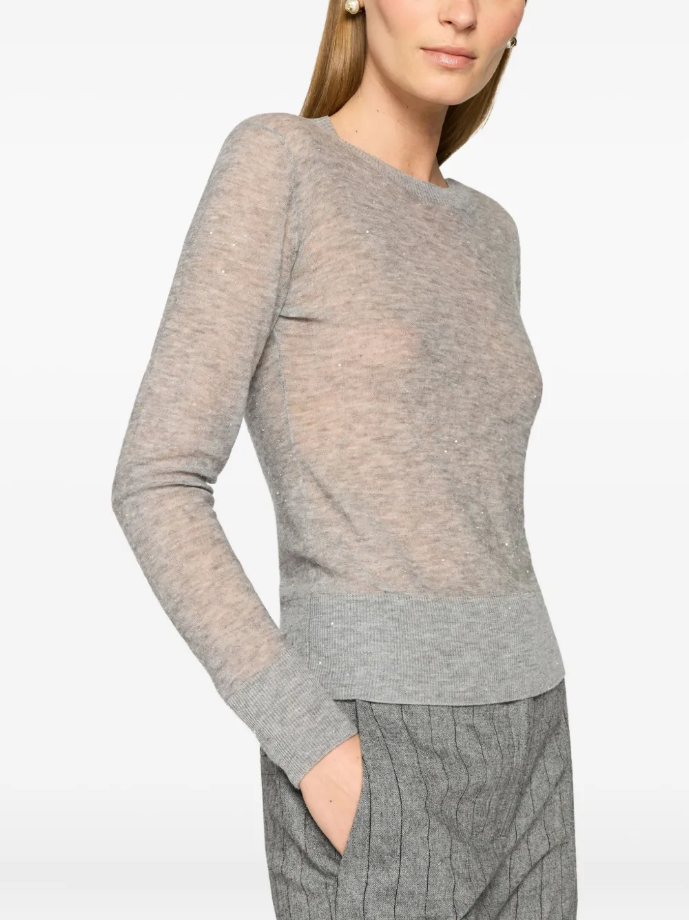 Genny Sweaters Light Grey Grijs