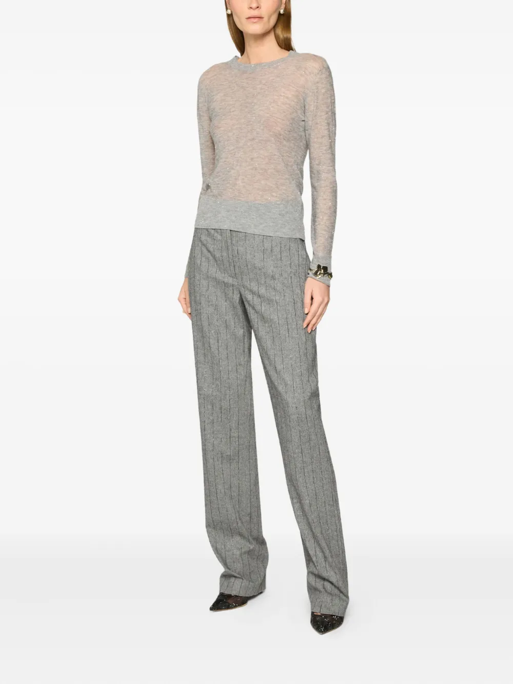 Genny Sweaters Light Grey Grijs