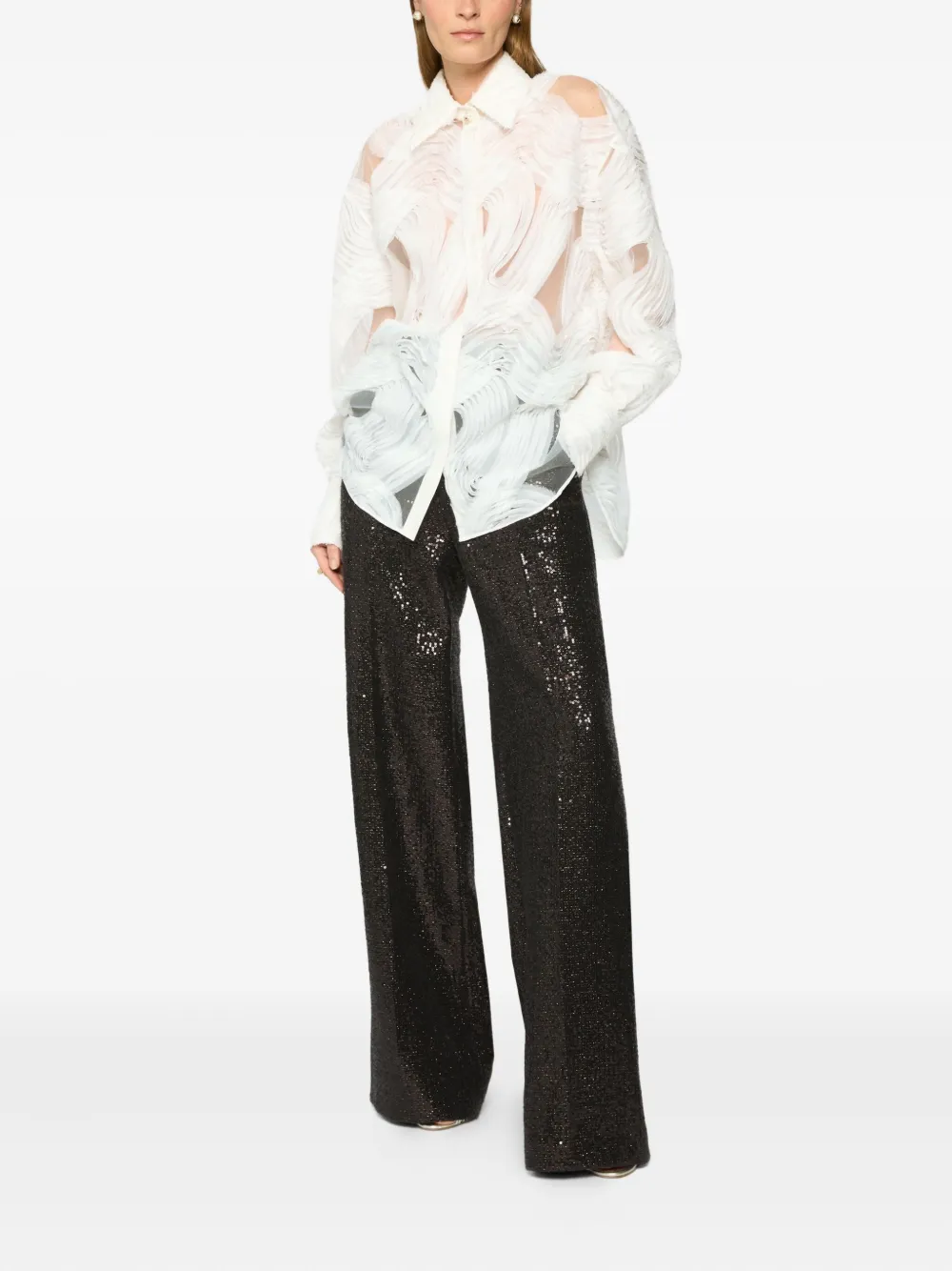 Genny Semi-doorzichtig blouse - Wit
