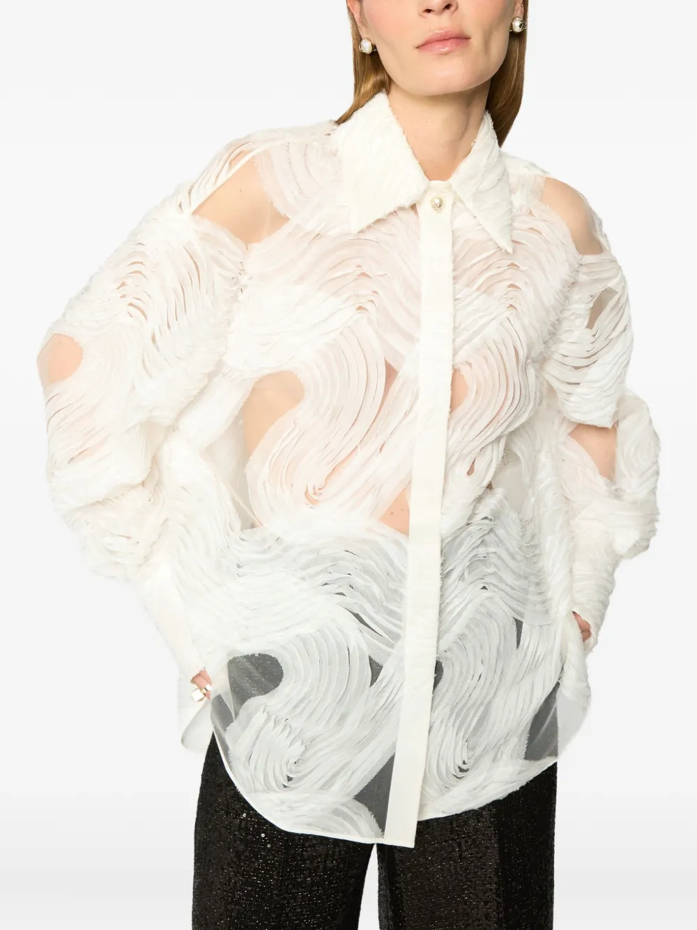 Genny Semi-doorzichtig blouse Wit