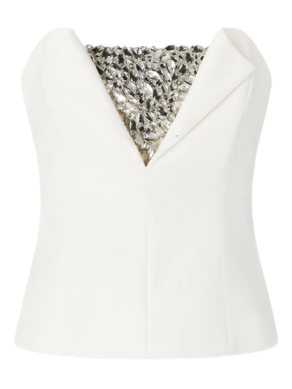 Genny Crystal-embellished Strapless Top In White