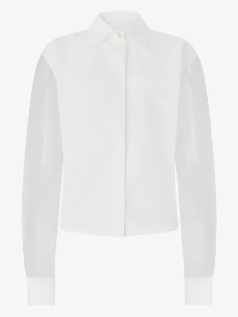 Genny organza-sleeve shirt