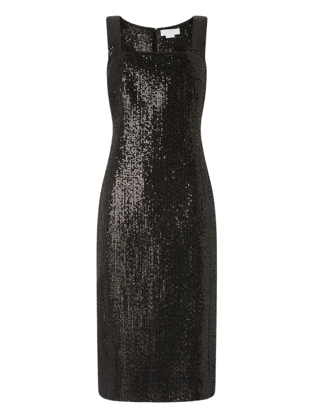 Genny square-neck sequin dress Zwart