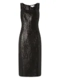 Genny square-neck sequin dress - Black