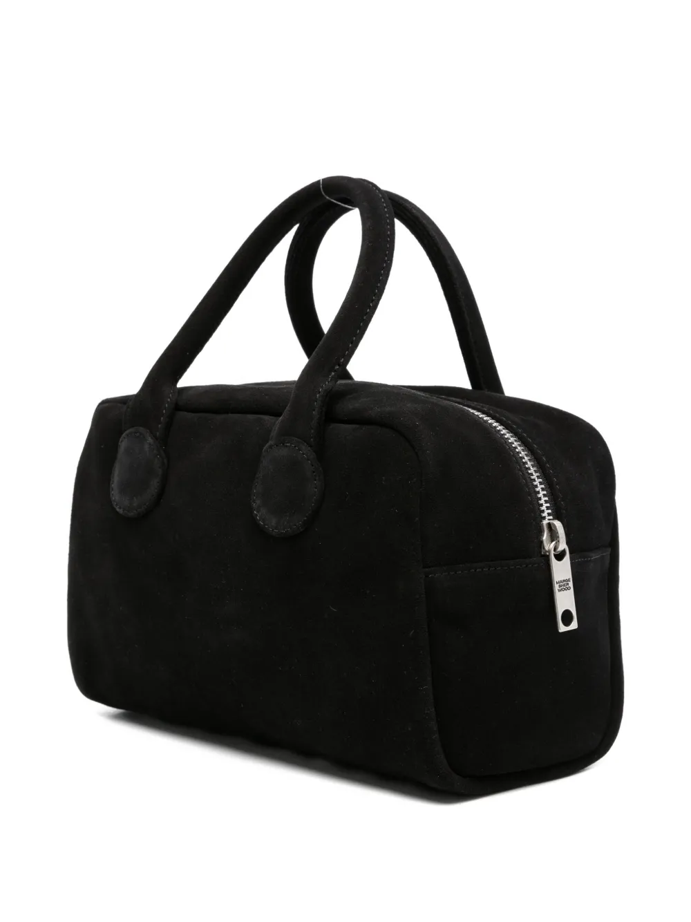 Margesherwood Calf-suede Top-handle Tote Bag In Black