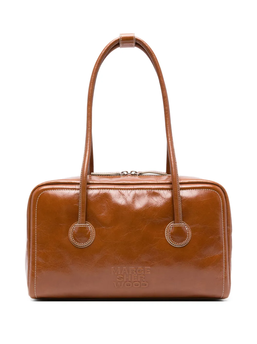 leather top-handle tote bag