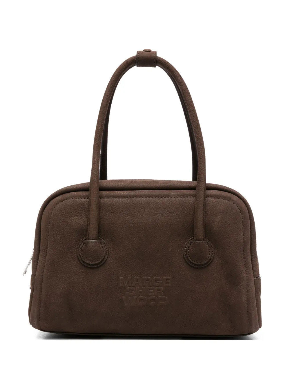 embossed-logo top-handle tote bag