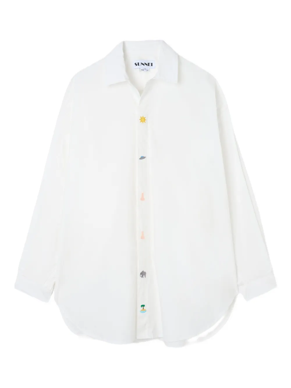 Sunnei Mega Embroidered Shirt In White