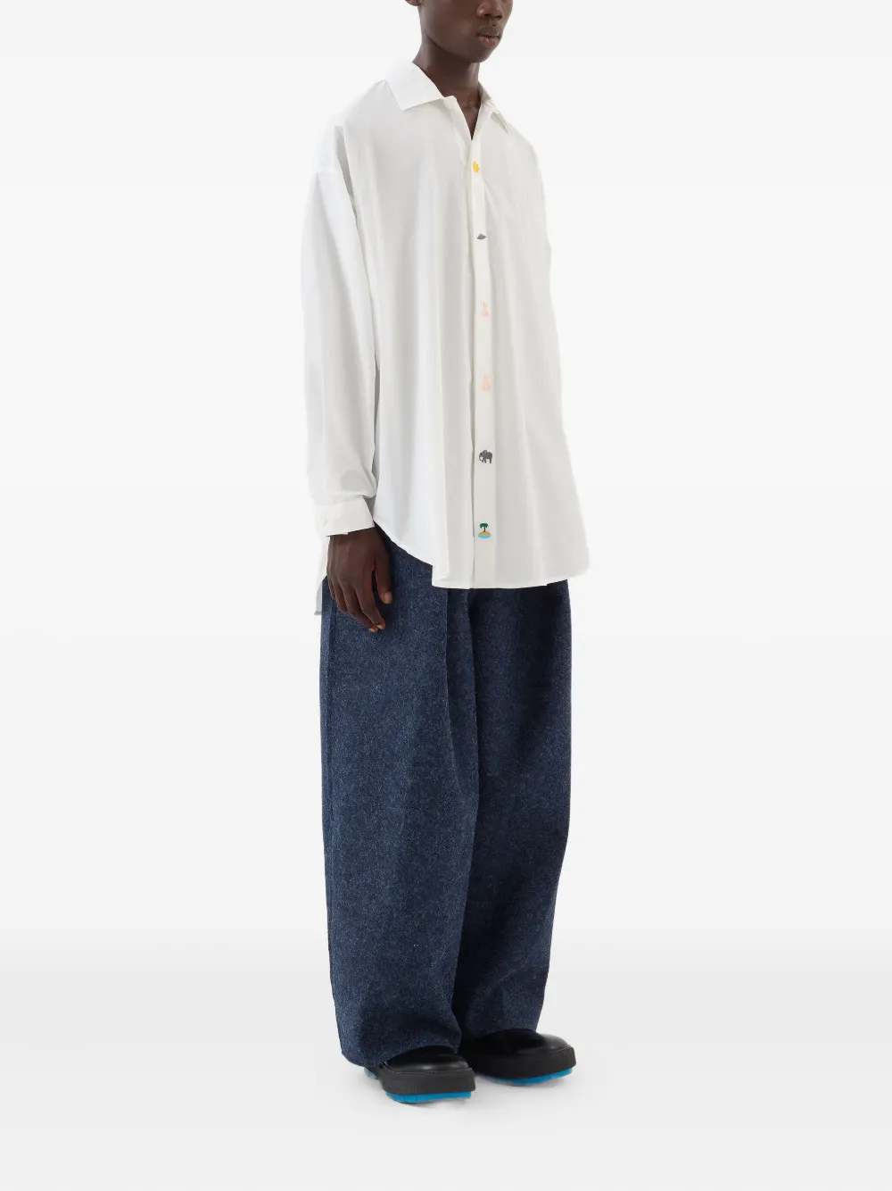 Sunnei Mega Embroidered Shirt In White