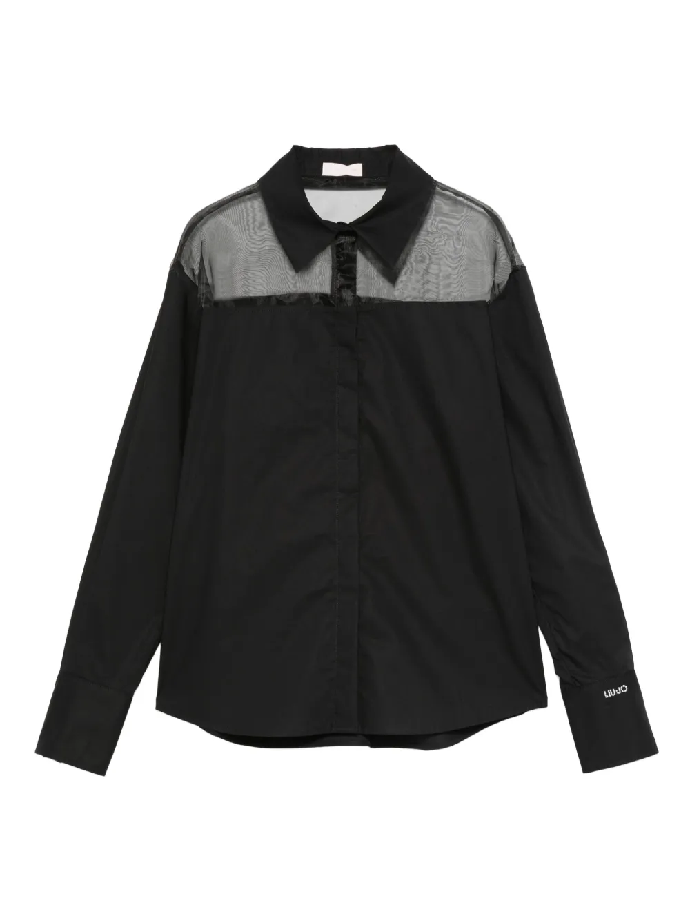 sheer-panelled shirt