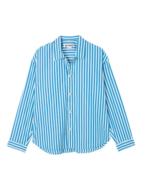 Sunnei camisa de algodón con rayas estampadas