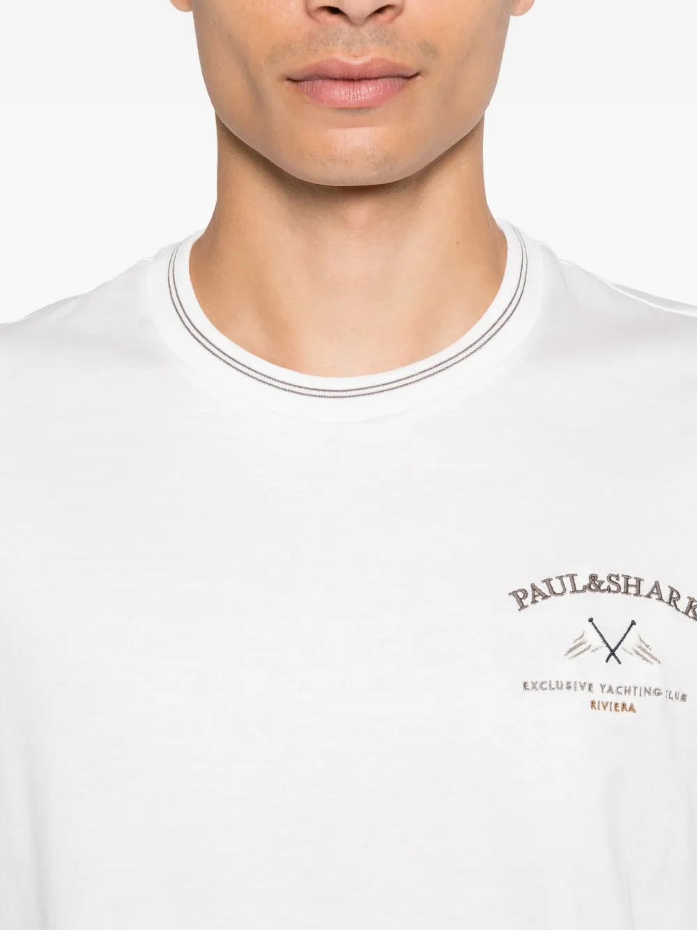 Paul & Shark T-shirt met geborduurd logo Wit