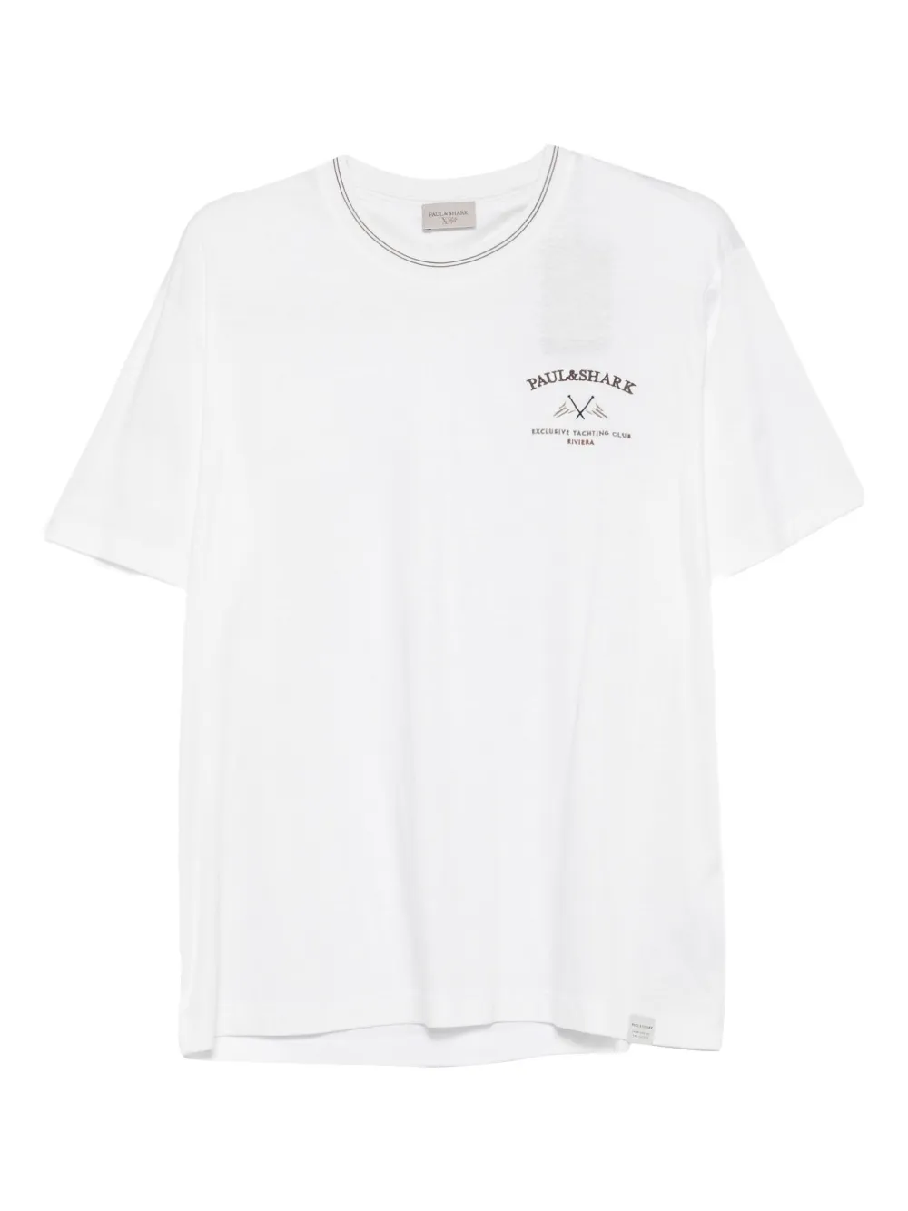 Paul & Shark logo-embroidered crew-neck T-shirt - ホワイト Paul & Shark logo-embroidered crew-neck T-shirt - ホワイト