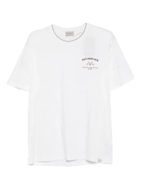 Paul & Shark playera con cuello redondo y logo bordado