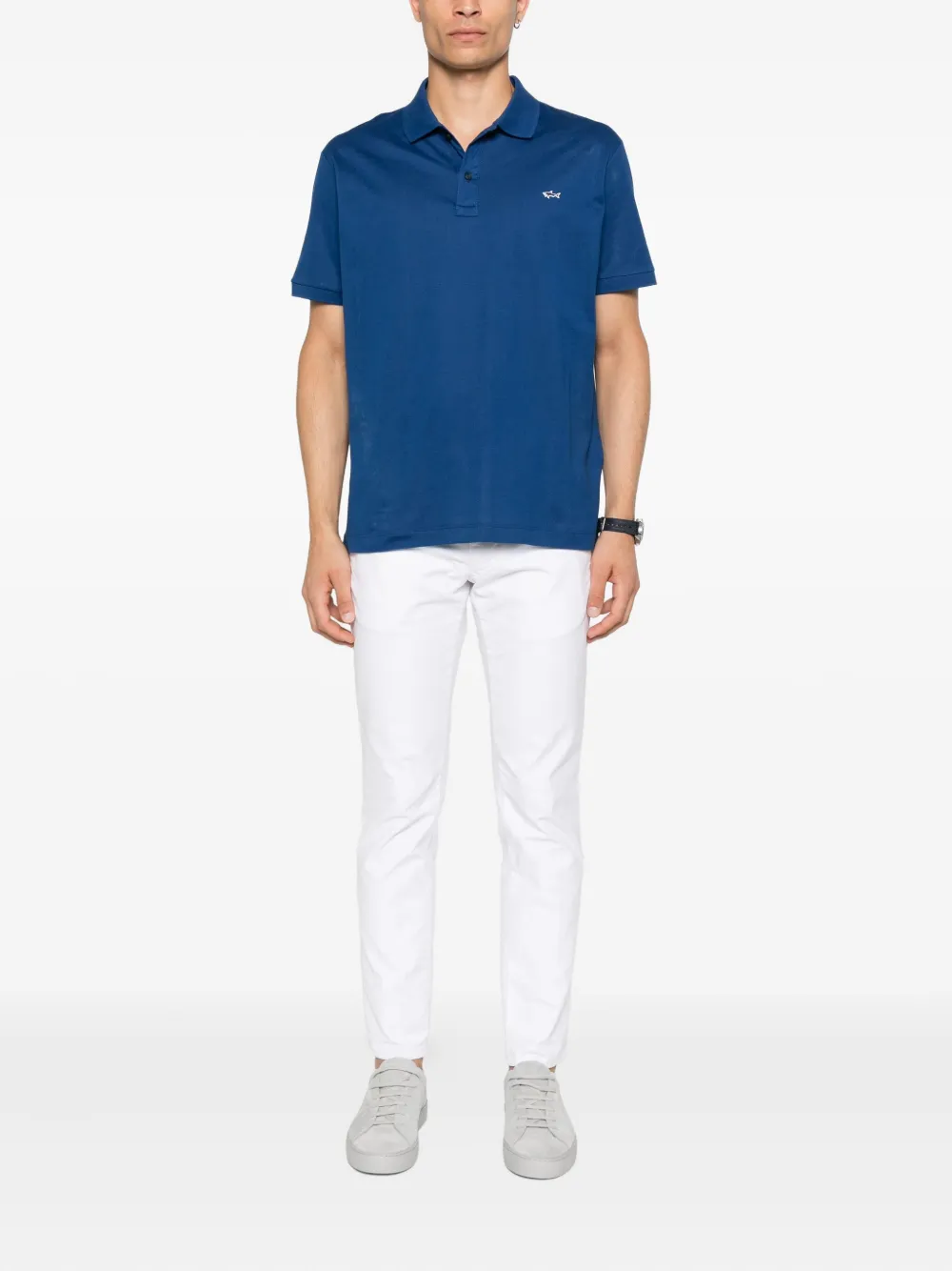 Paul & Shark Poloshirt met geborduurd logo - Blauw
