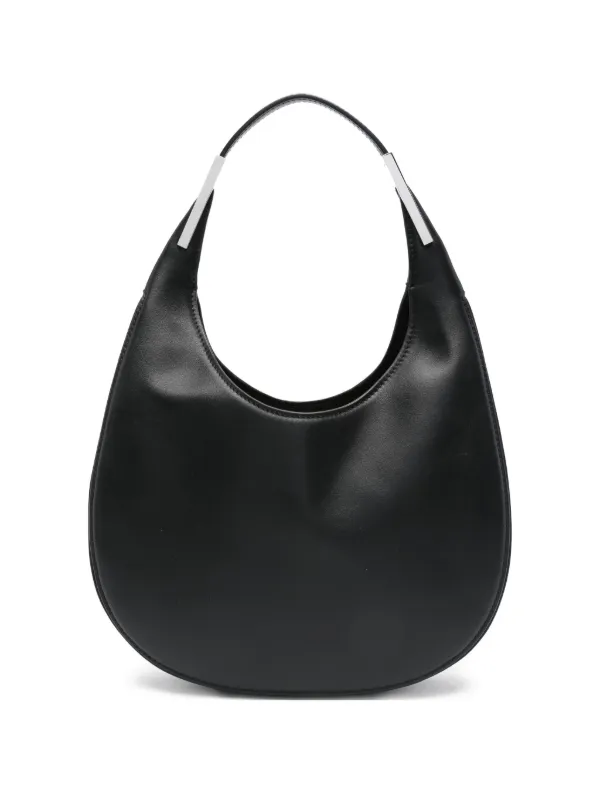 Savette Small Florence Crescent-shaped Leather Shoulder Bag in Black