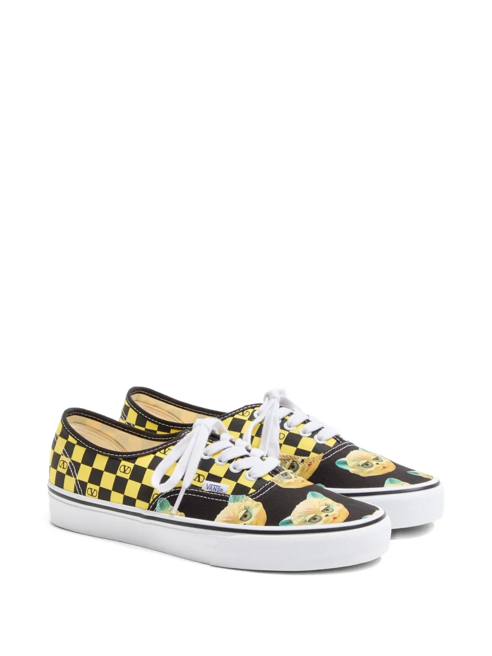 Valentino Garavani x Vans VLogo Checkerboard en Le Chat de la Maison low-top sneakers met print Zwart