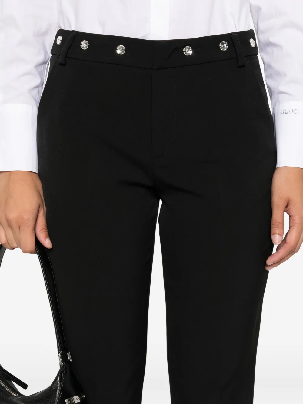 LIU JO embellished-waistband trousers Zwart