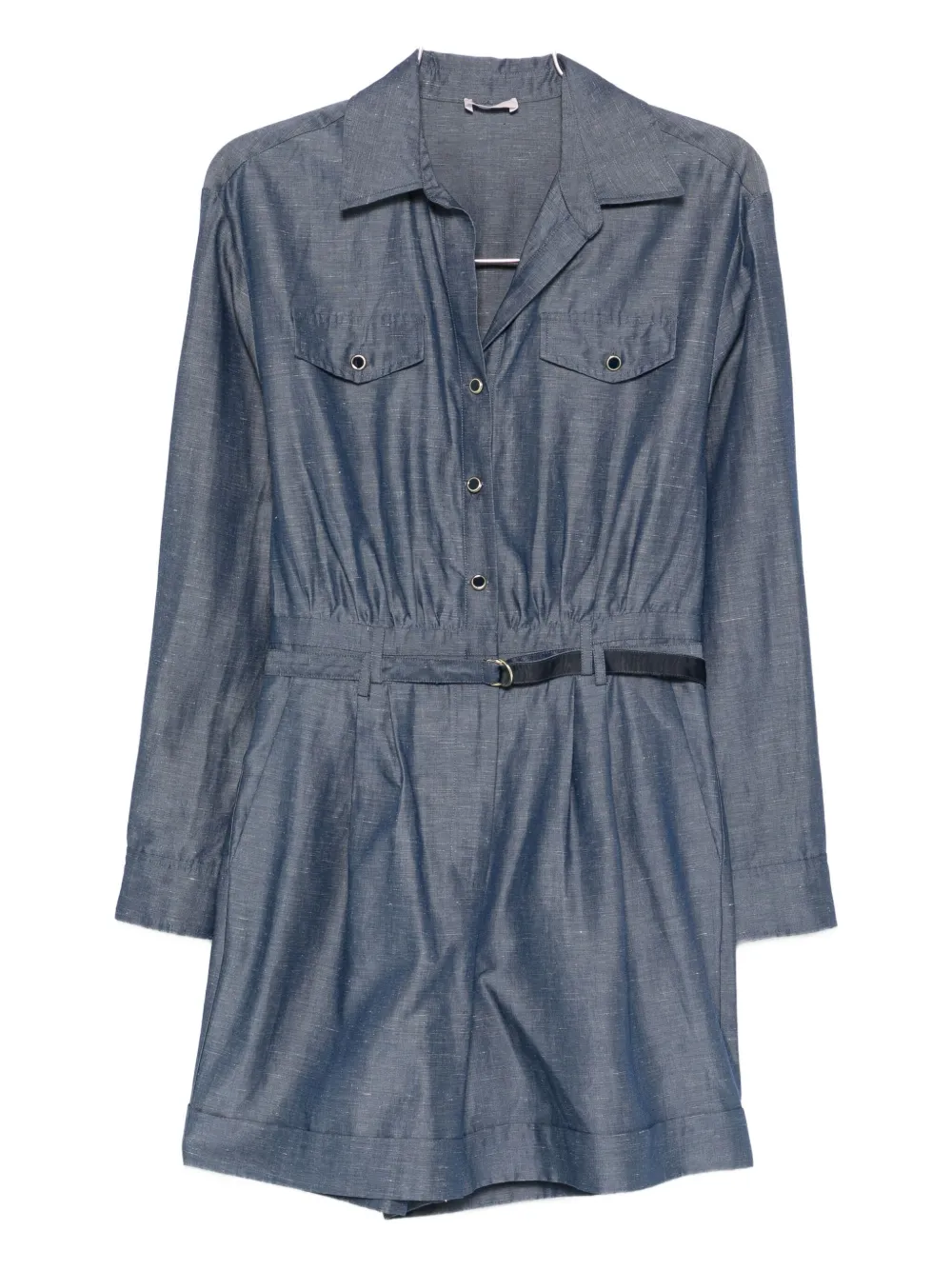 Liu •jo Press Stud-fastening Belted Jumpsuit In Blue