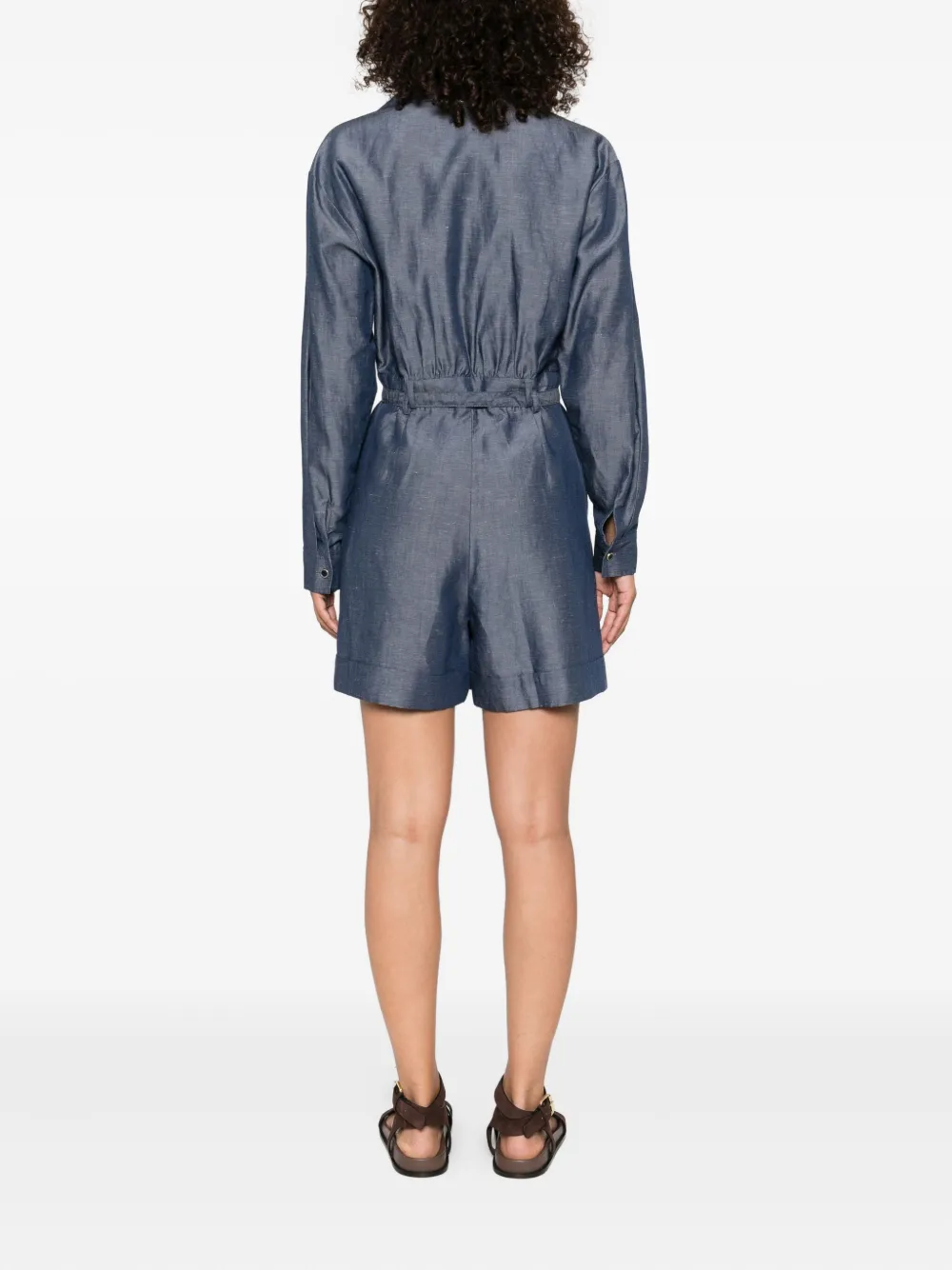 LIU JO press stud-fastening belted jumpsuit Blauw
