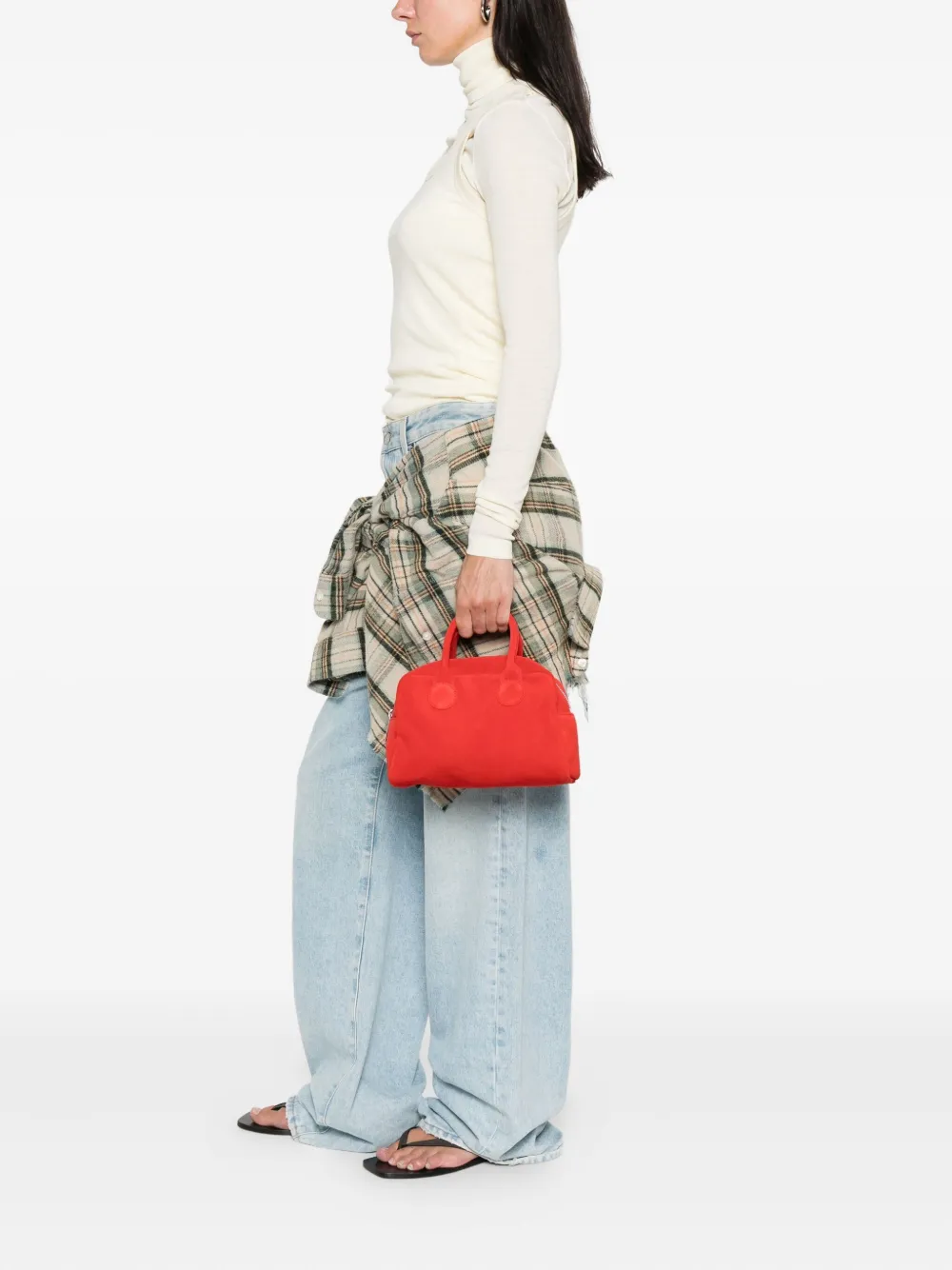 Marge Sherwood Shopper met rits en handgreep - Rood