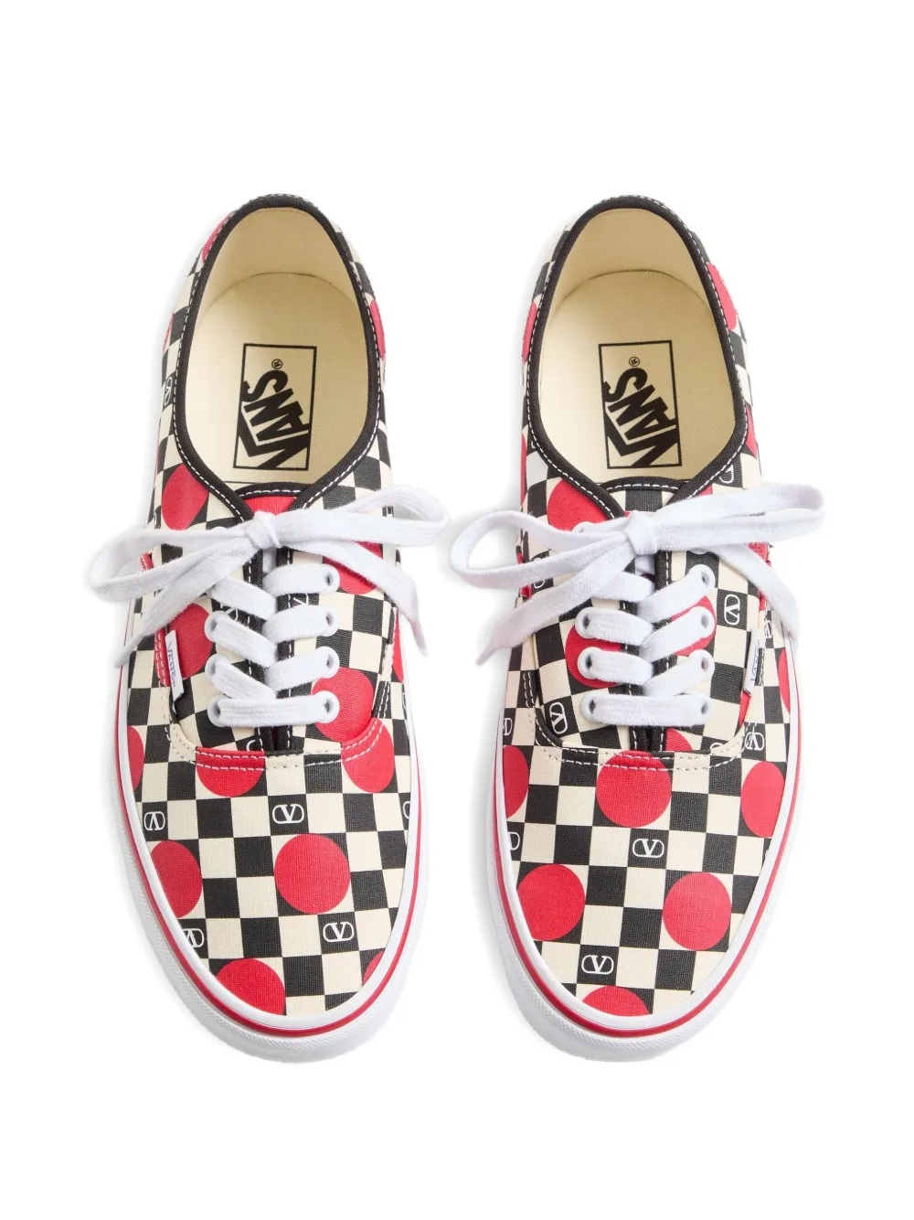 Valentino Garavani  Garavani And Vans Low-top Trainer In Fabric With Vlogo Checkerboard Pri In Neutral