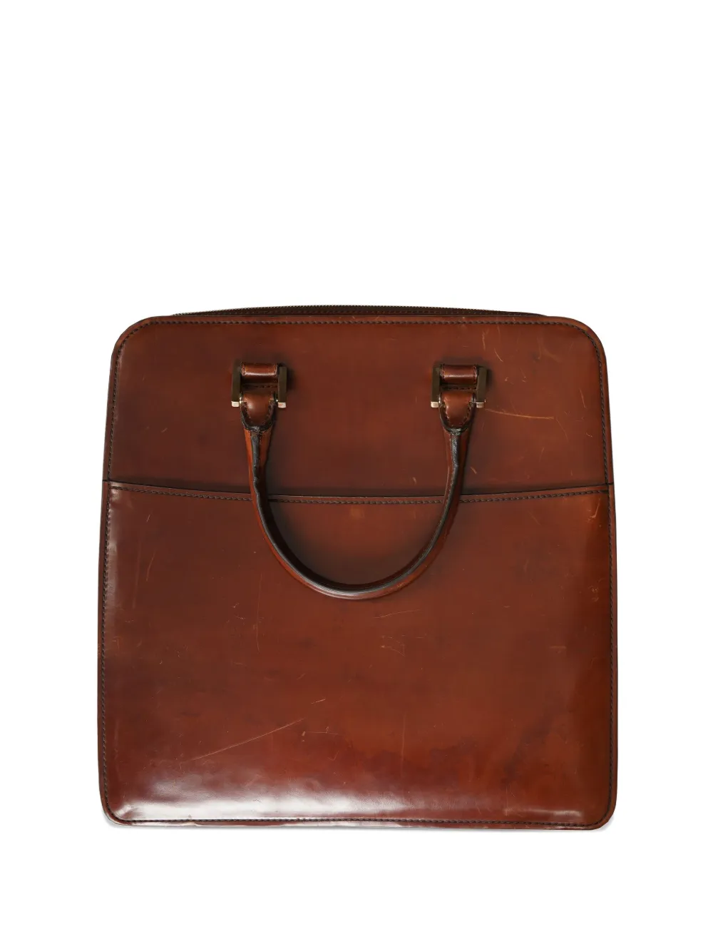 Lardini Leather Laptop Bag In Brown