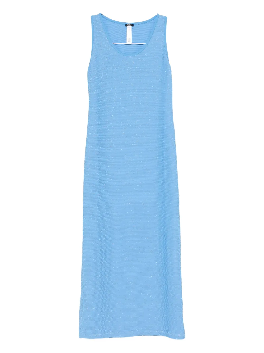 LIU JO Lurex sleeveless midi dress Blauw