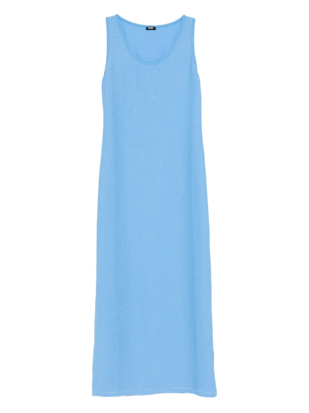 LIU JO Lurex sleeveless midi dress Blauw