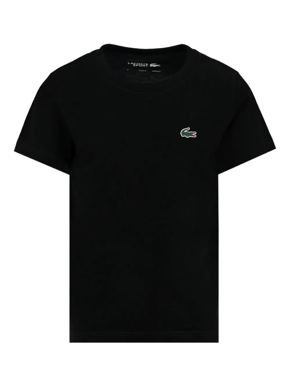Lacoste Kids T-shirt met geborduurd logo Zwart