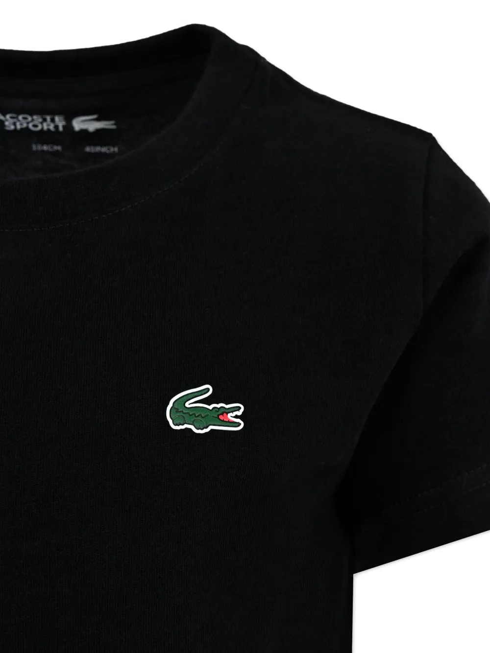 Lacoste Kids T-shirt met geborduurd logo Zwart