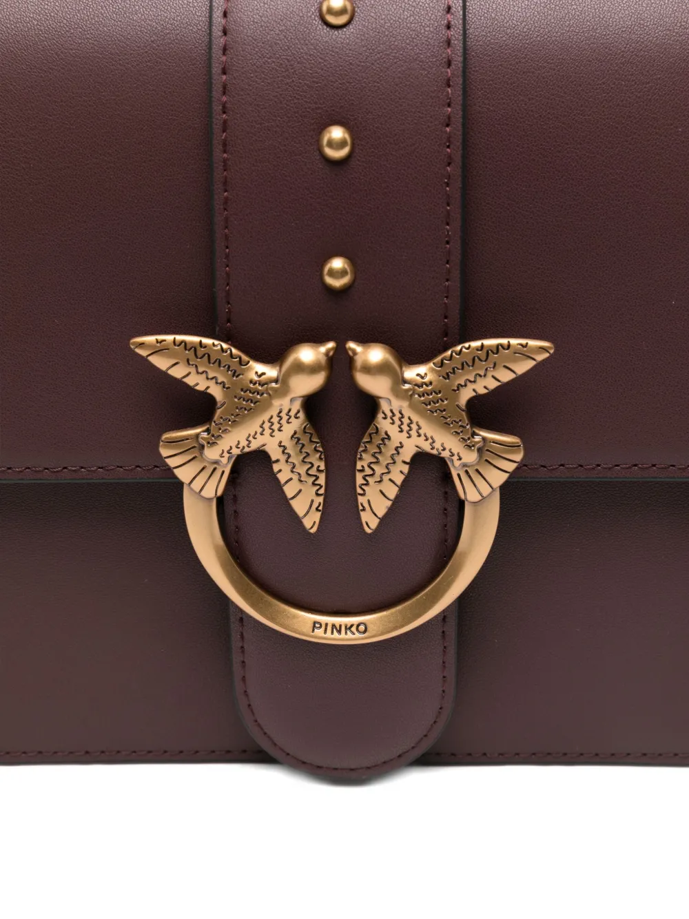 PINKO Love Birds boekentas met gesp Bruin