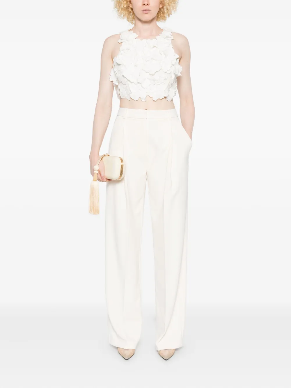 Elisabetta Franchi belt-loops pleated trousers - Beige